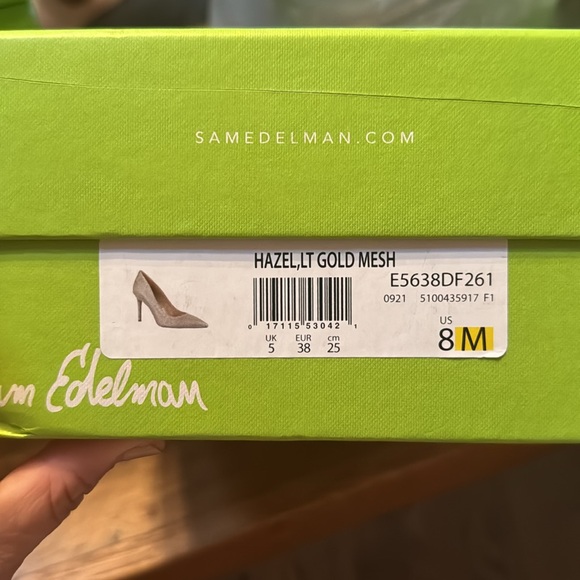 NWTIB - Sam Edelman Womens Hazel Pointed Toe Pump, Gold Mesh - Size 8 😍 - Picture 3 of 17